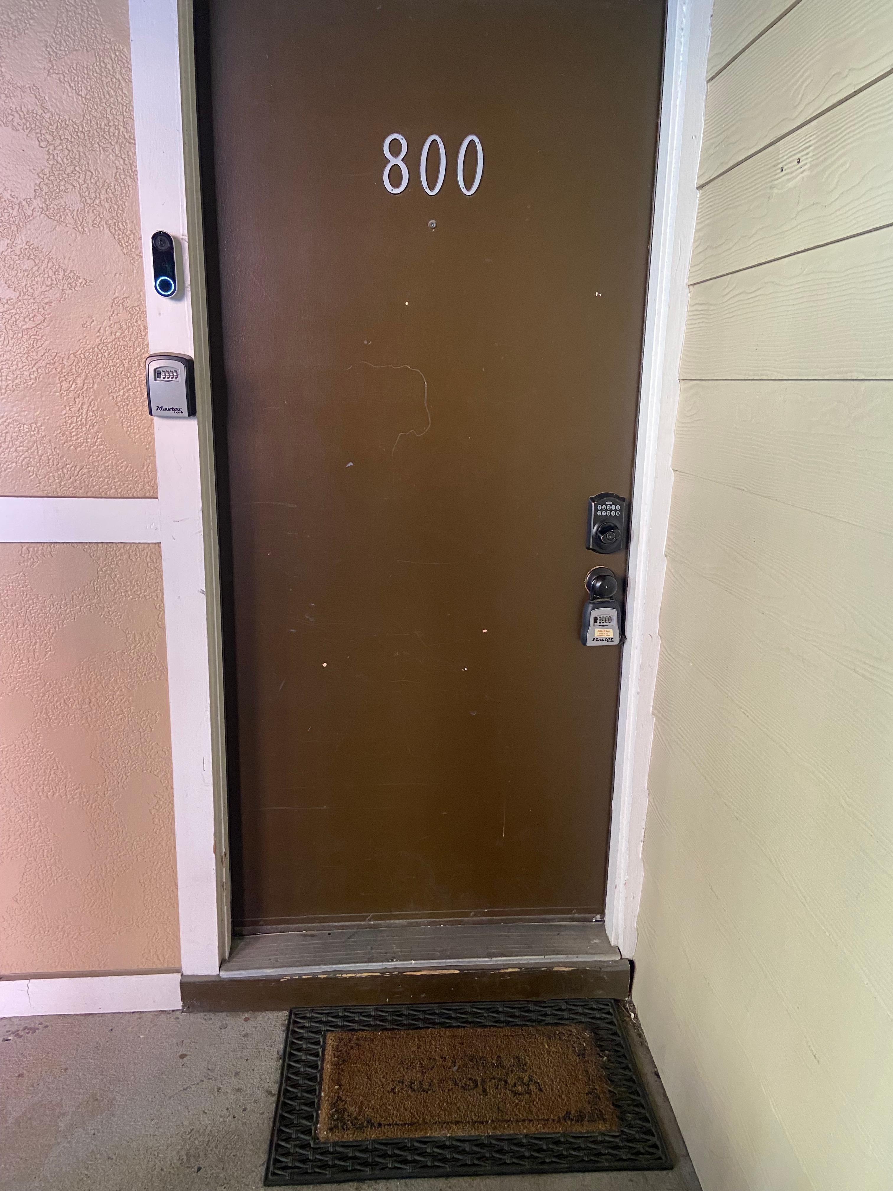 The door lock code was tricky to lock it. Never fully figured it out.