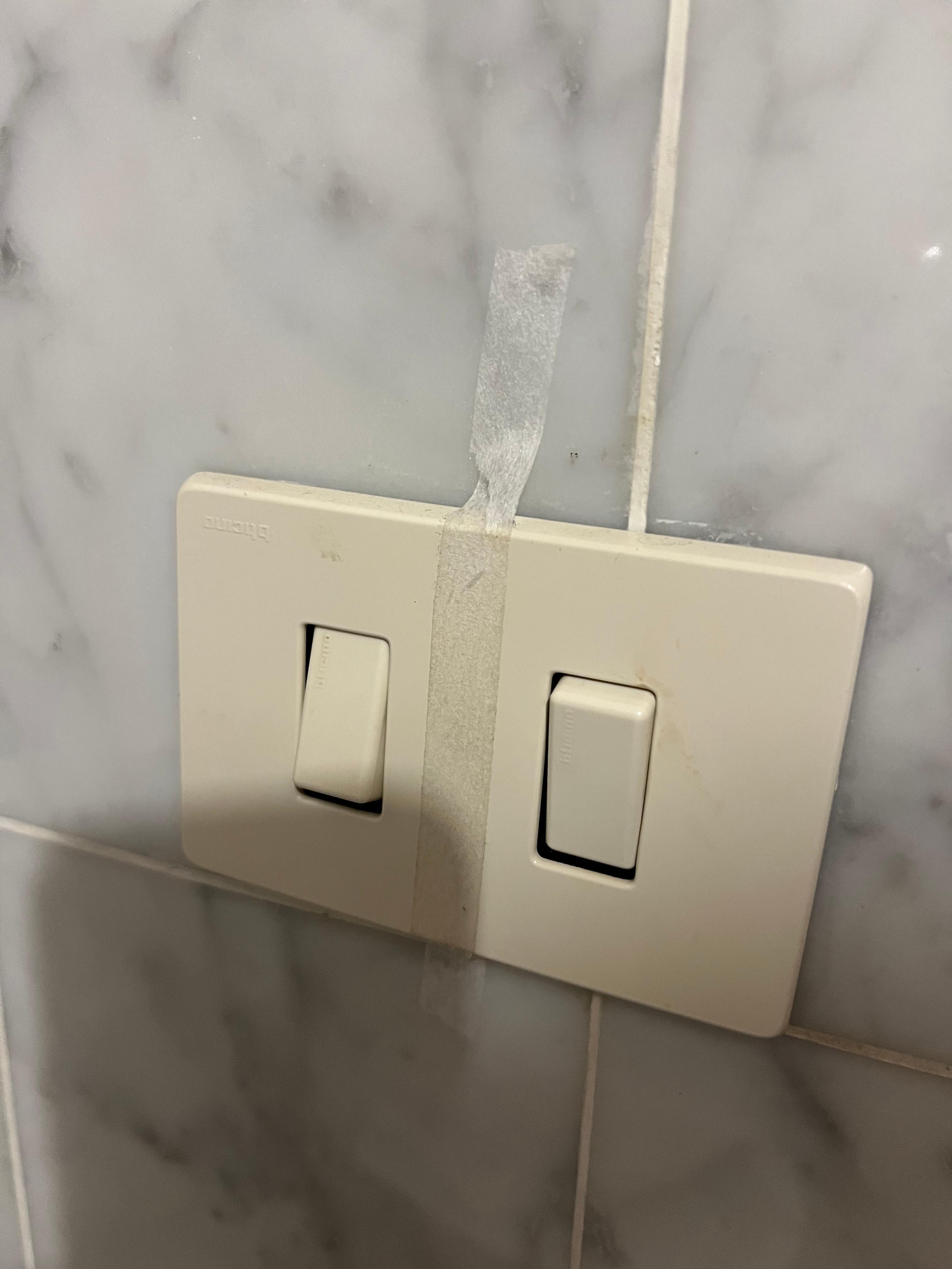 Taped on light plate