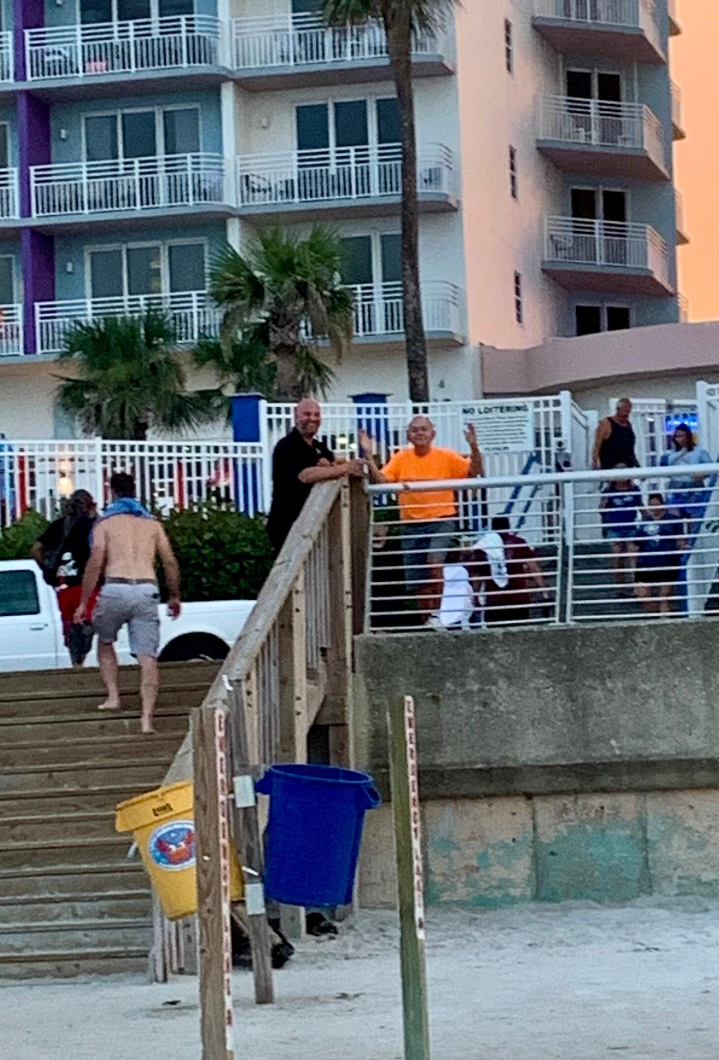 Steps from boardwalk to beach.