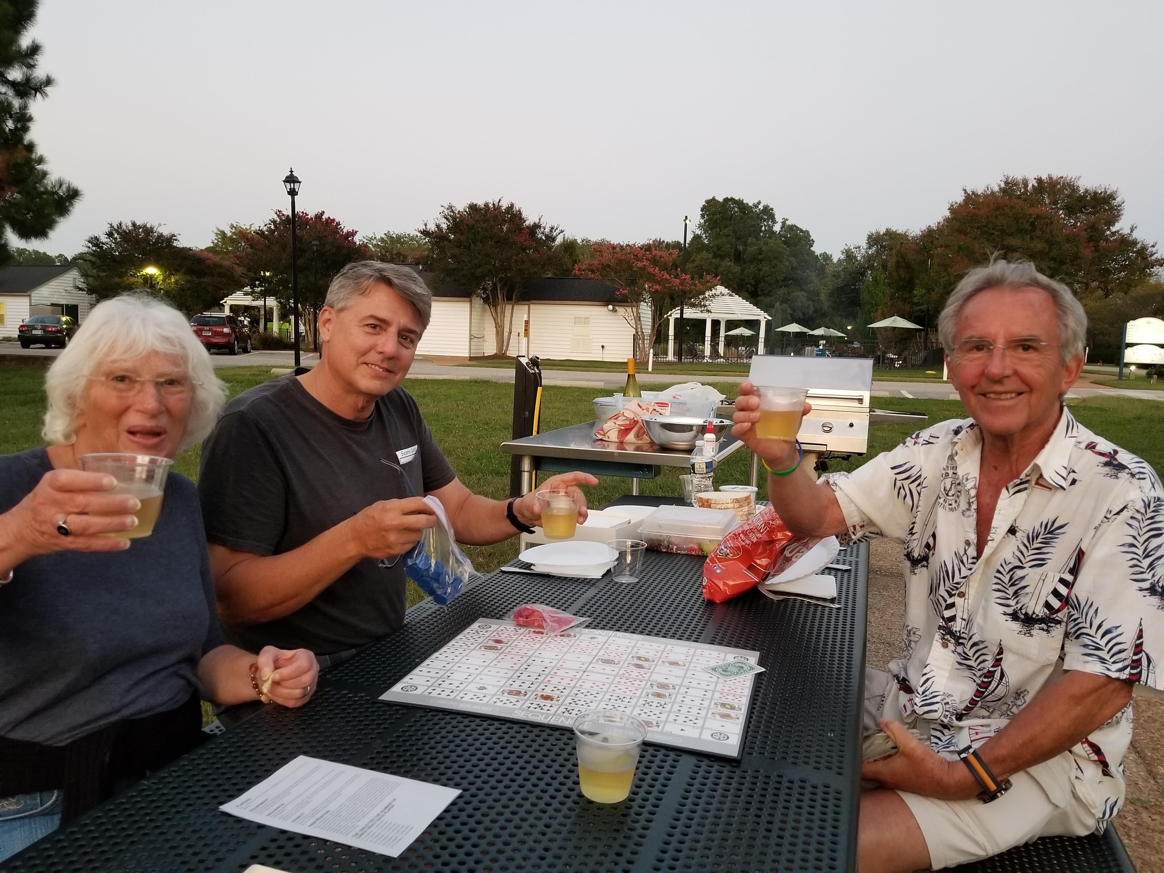 Gas grill was convenient for a picnic and a game while the chicken cooked!