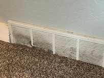Dust on vent on living area.