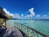 View from our deck looking toward Taha'a and Bora Bora