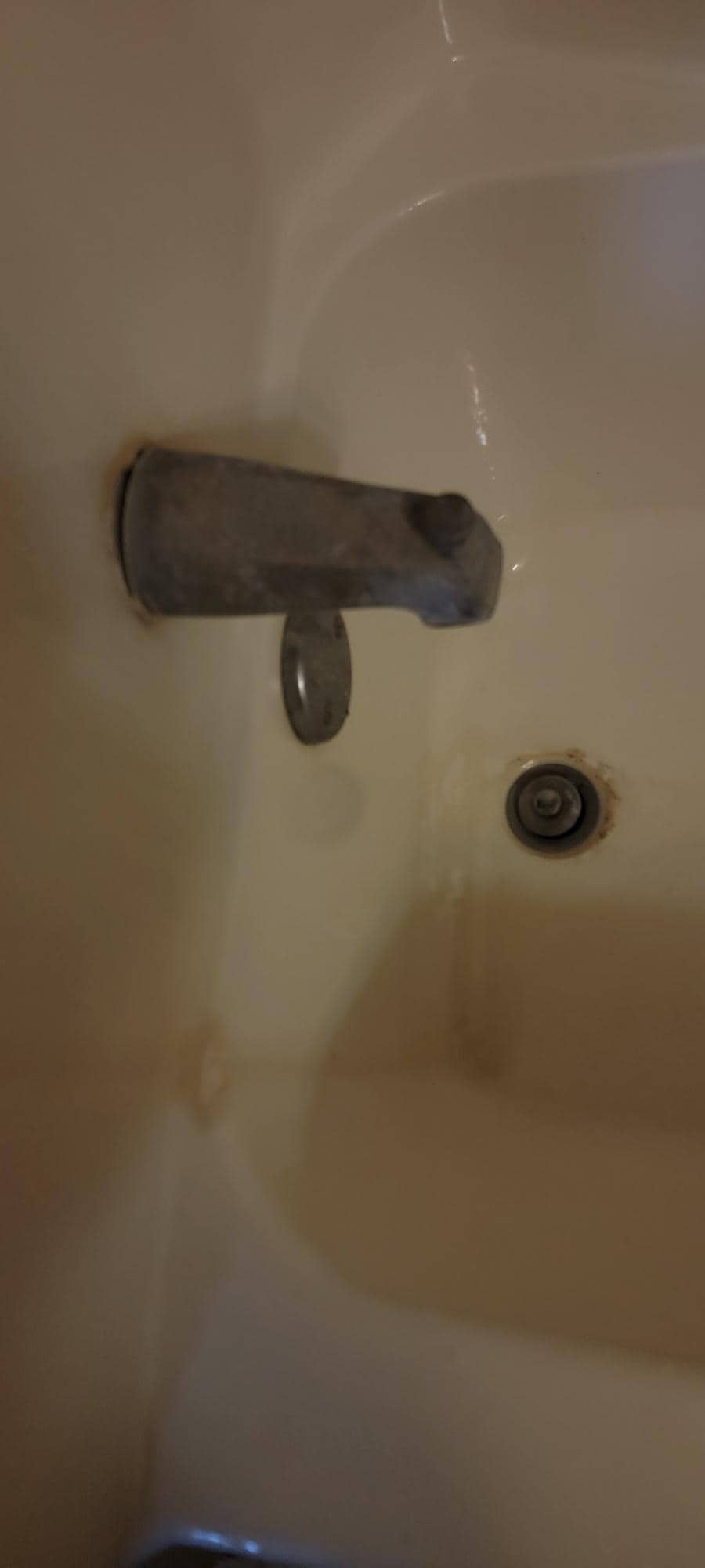 broken . dirty tub