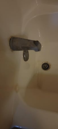 broken . dirty tub