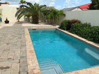 Pool area from covered patio