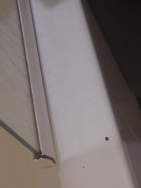 Saleté encrassée en déplaçant la vitre de la baignoire