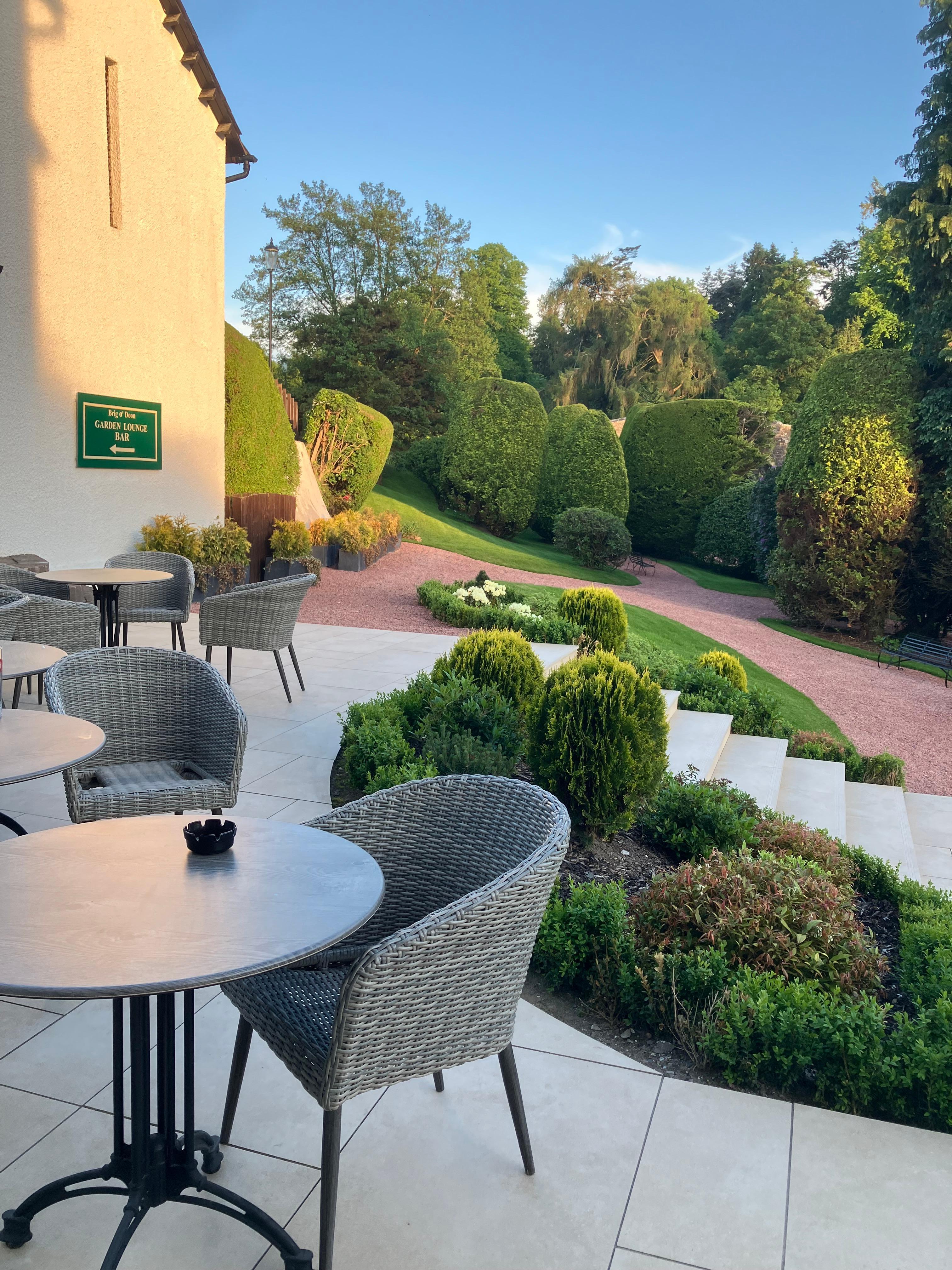 Hotel garden patio