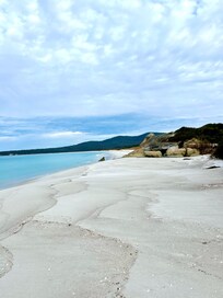 Looking south along the beach from directly outside the house