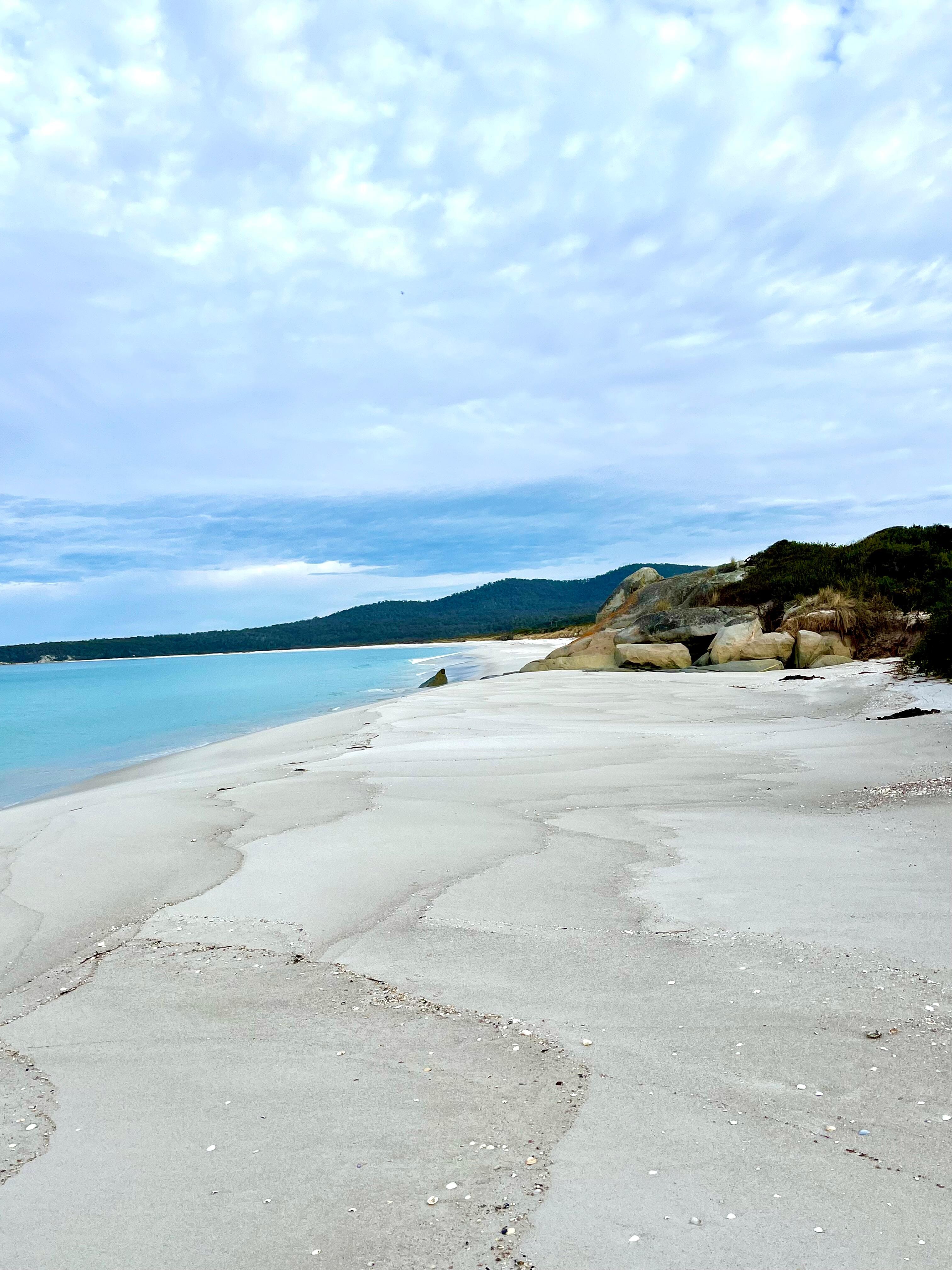 Looking south along the beach from directly outside the house