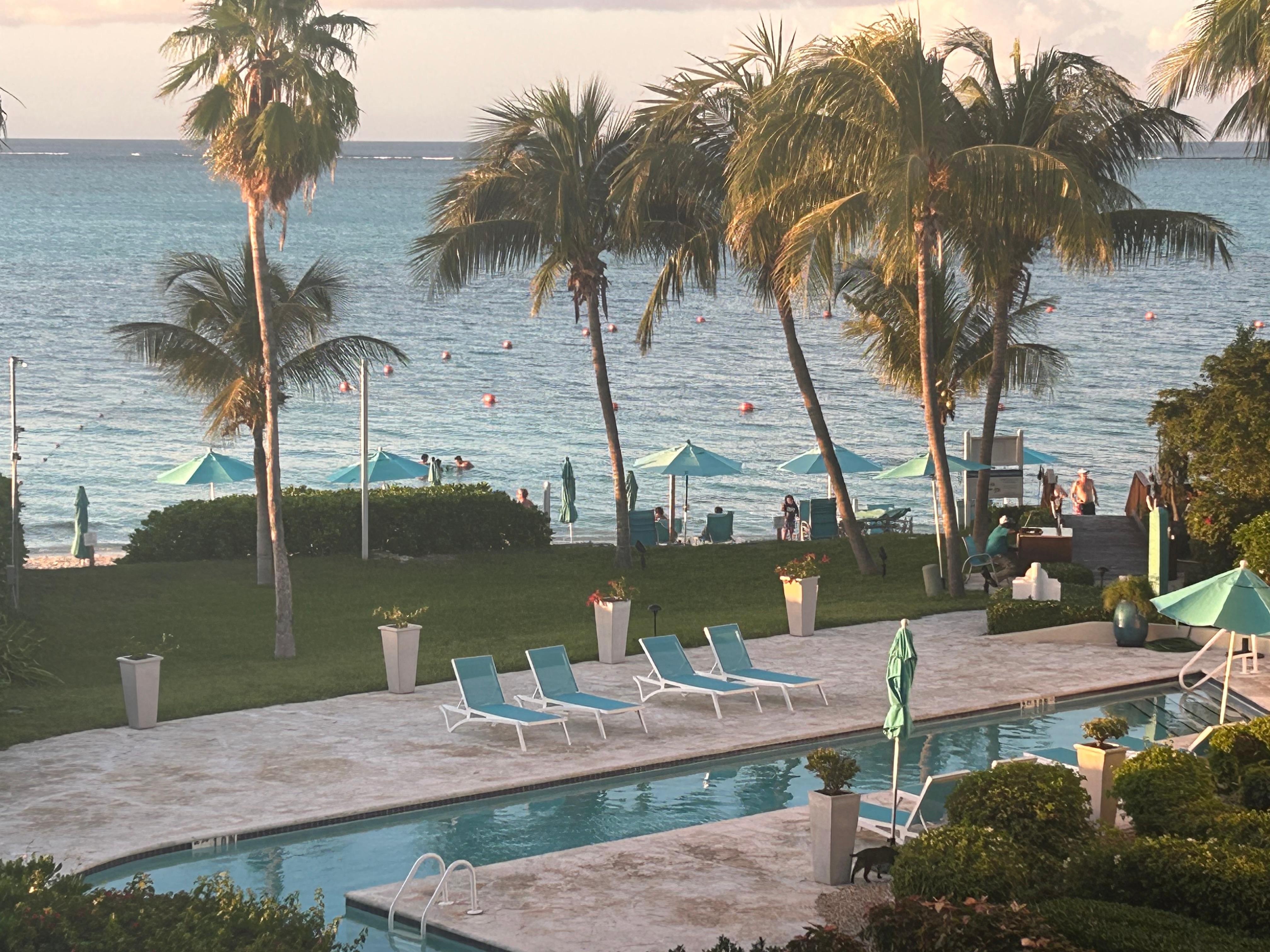 View of pool and ocean from the villa