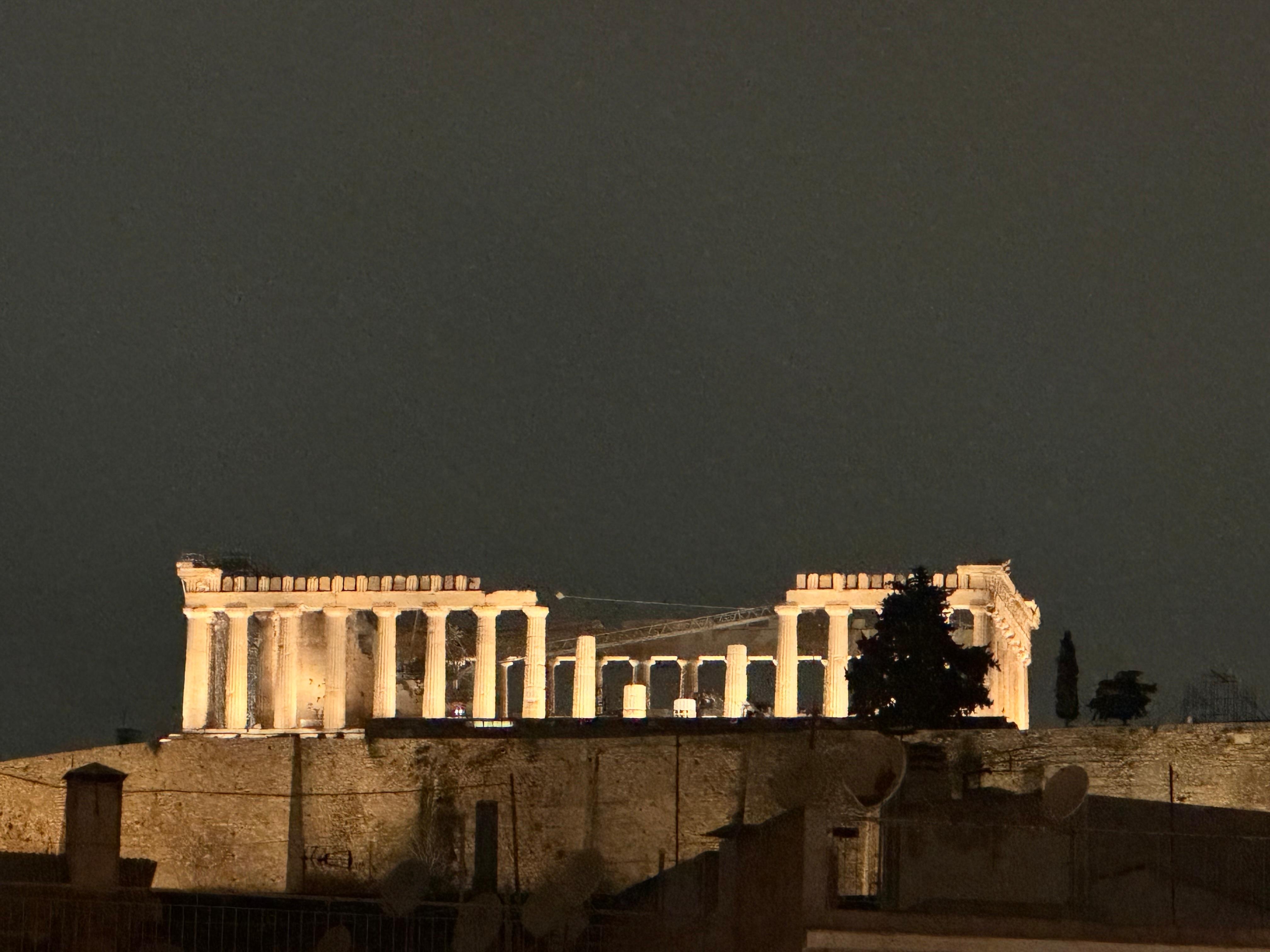 View of Acropolis from our balcony (Zoomed in)