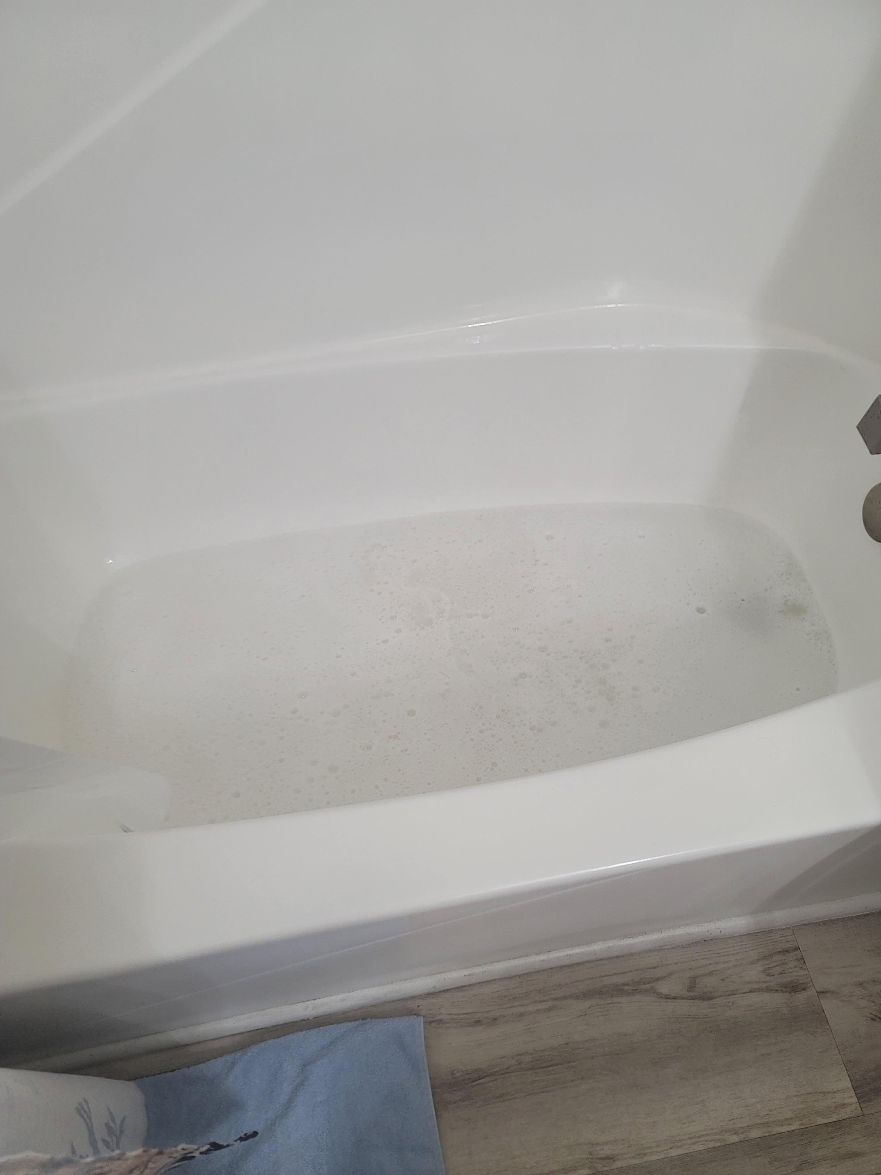Tub retaining water. 