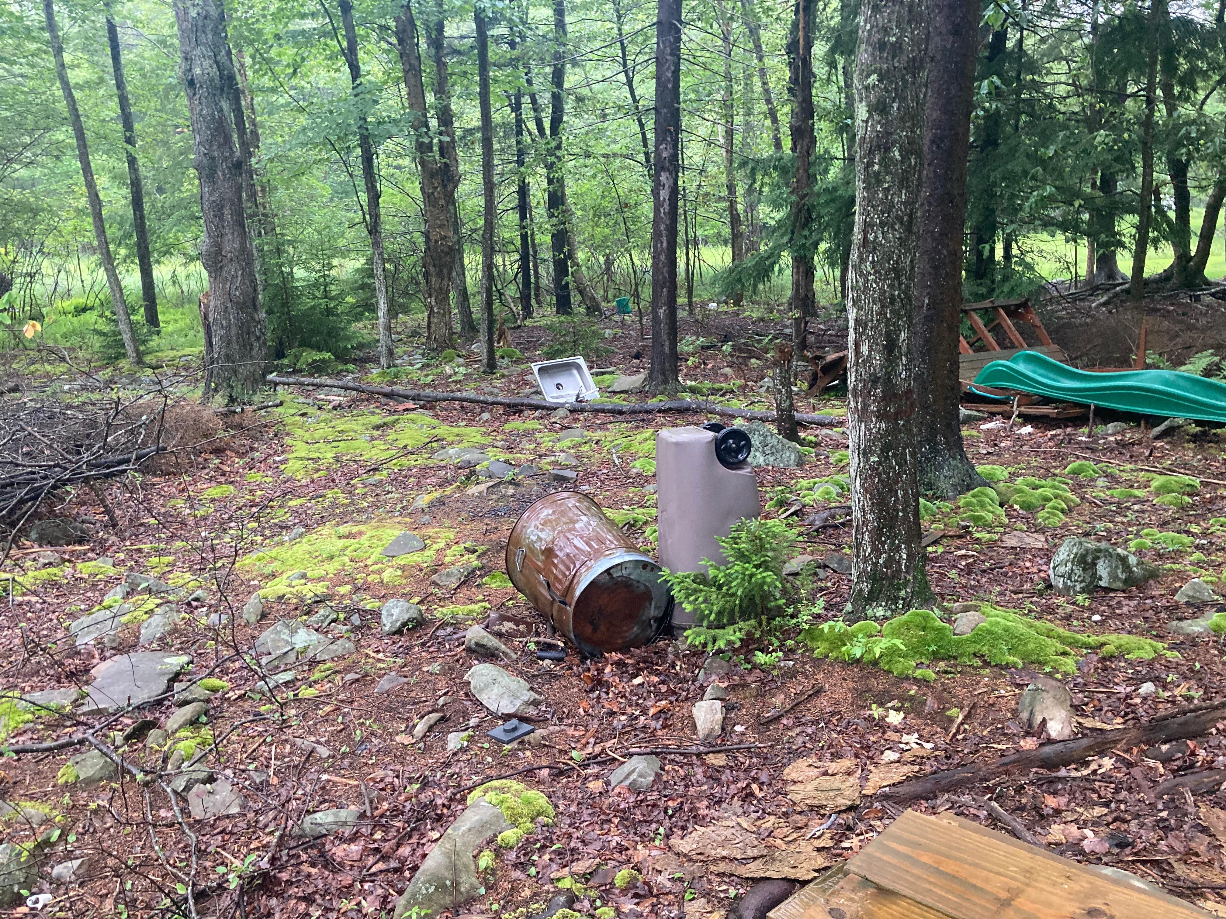 Backyard was full of trash including a sink!