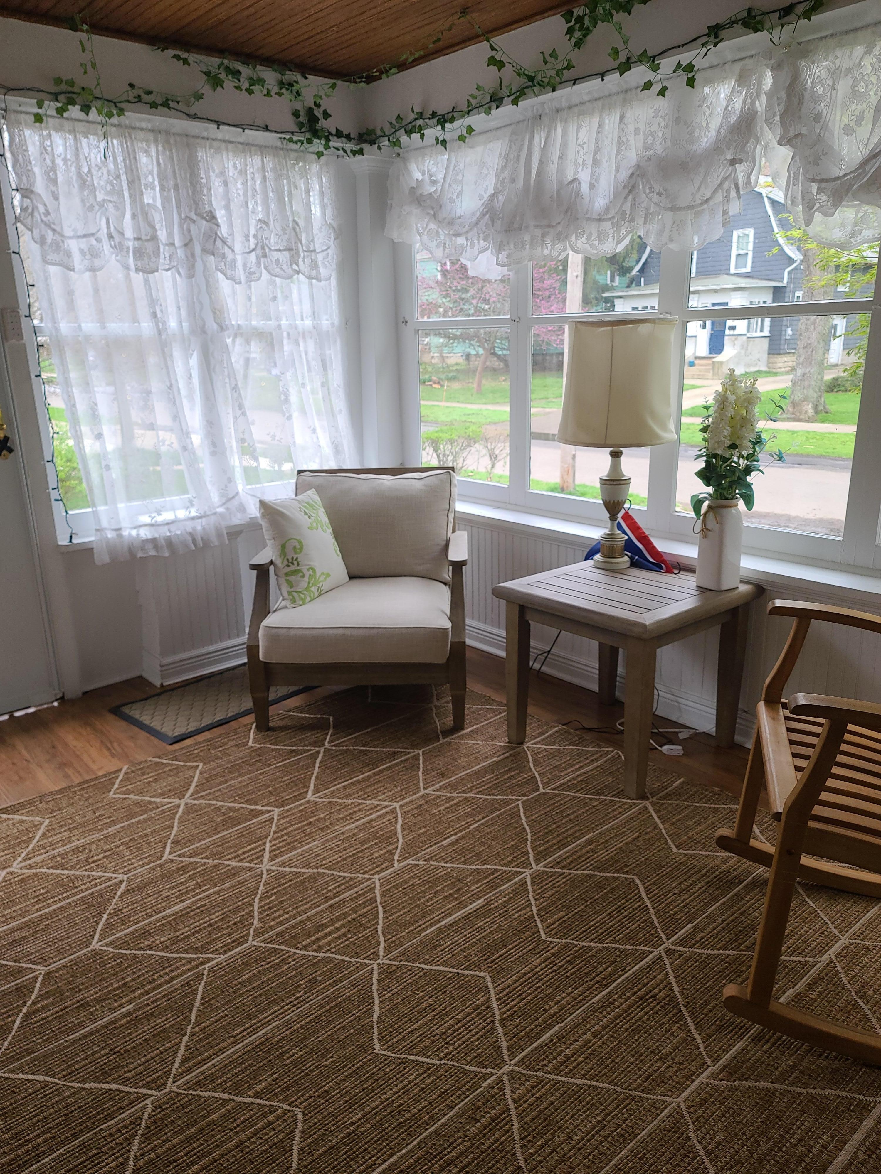 The enclosed porch is a lifesaver for unloading groceries or bags from your car during inclement weather. A great space for shedding damp coats and shoes before entering the house. 