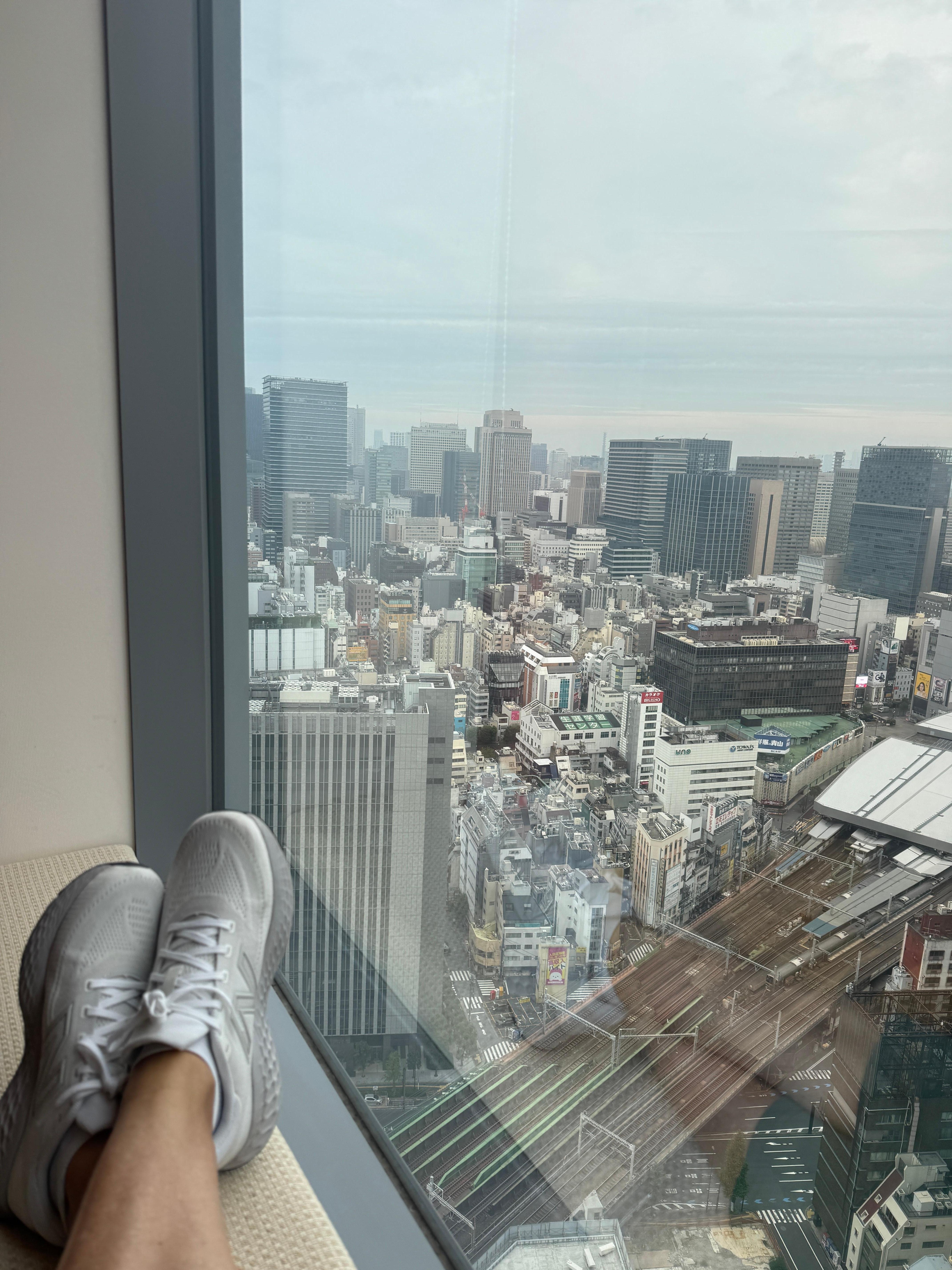 View of train station from room (not loud & fun to watch all the trains)