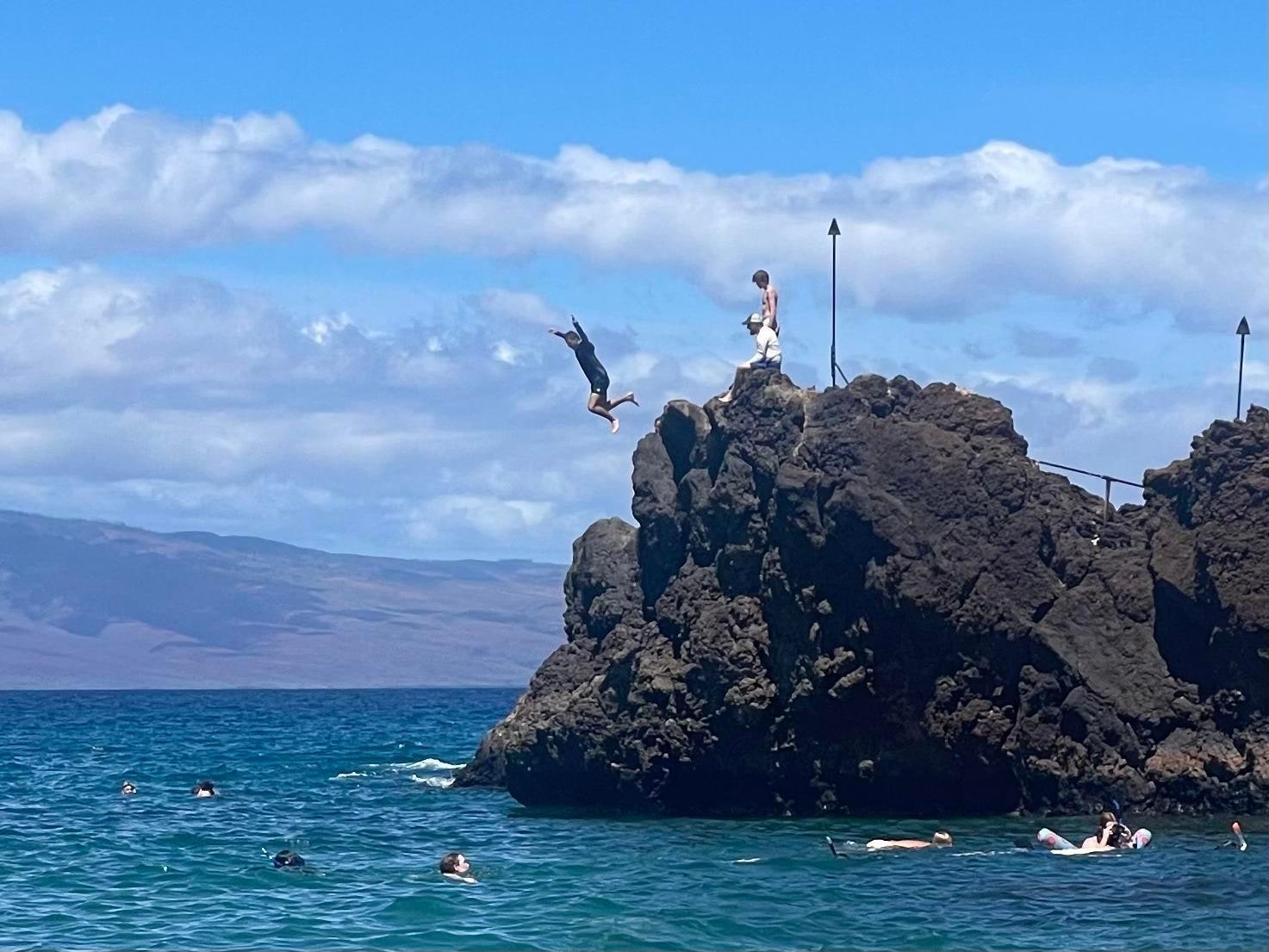 Short stroll down the beach from Black Rock jump