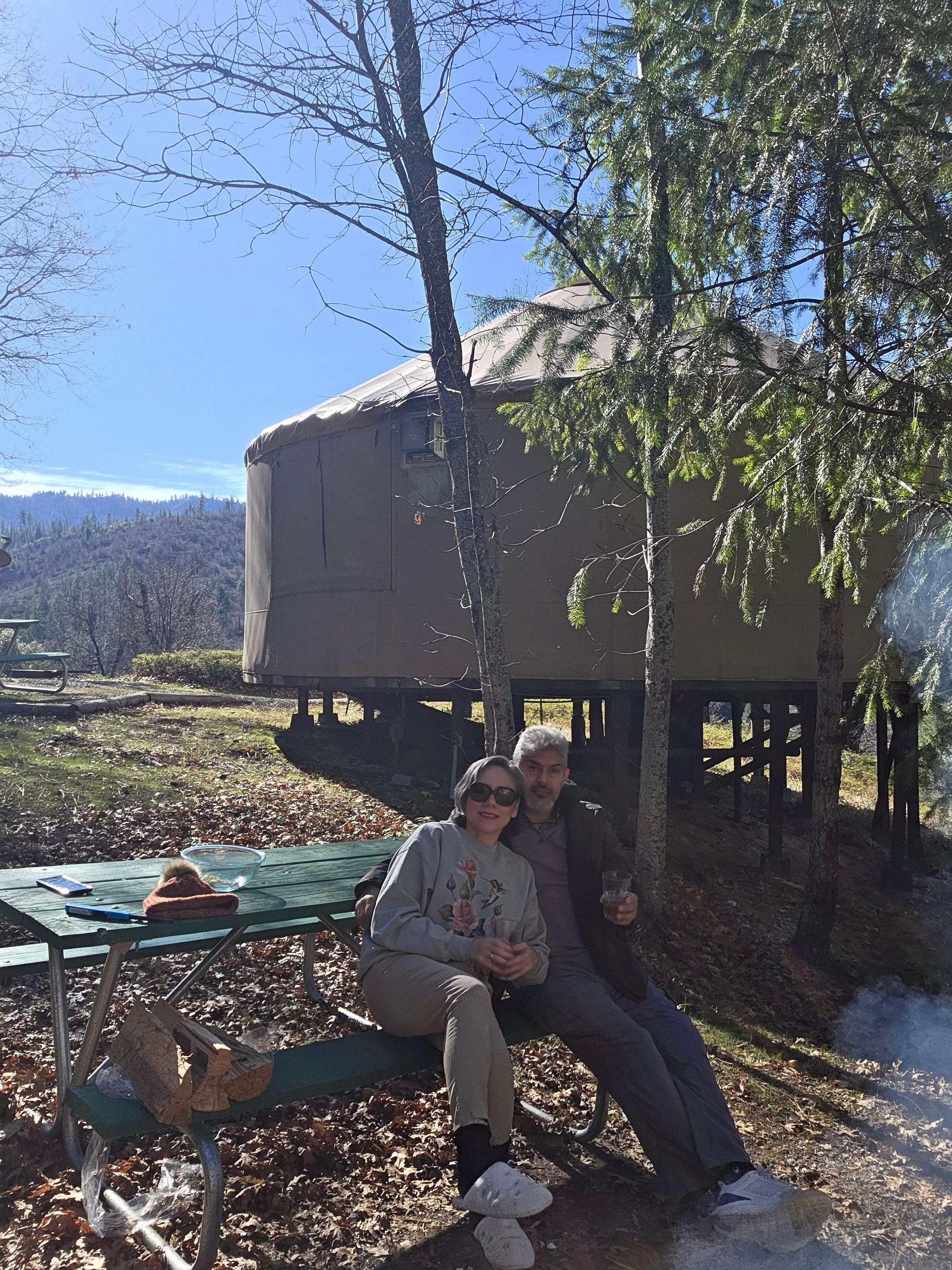 Firepit and picnic area. 