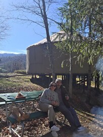 Firepit and picnic area.
