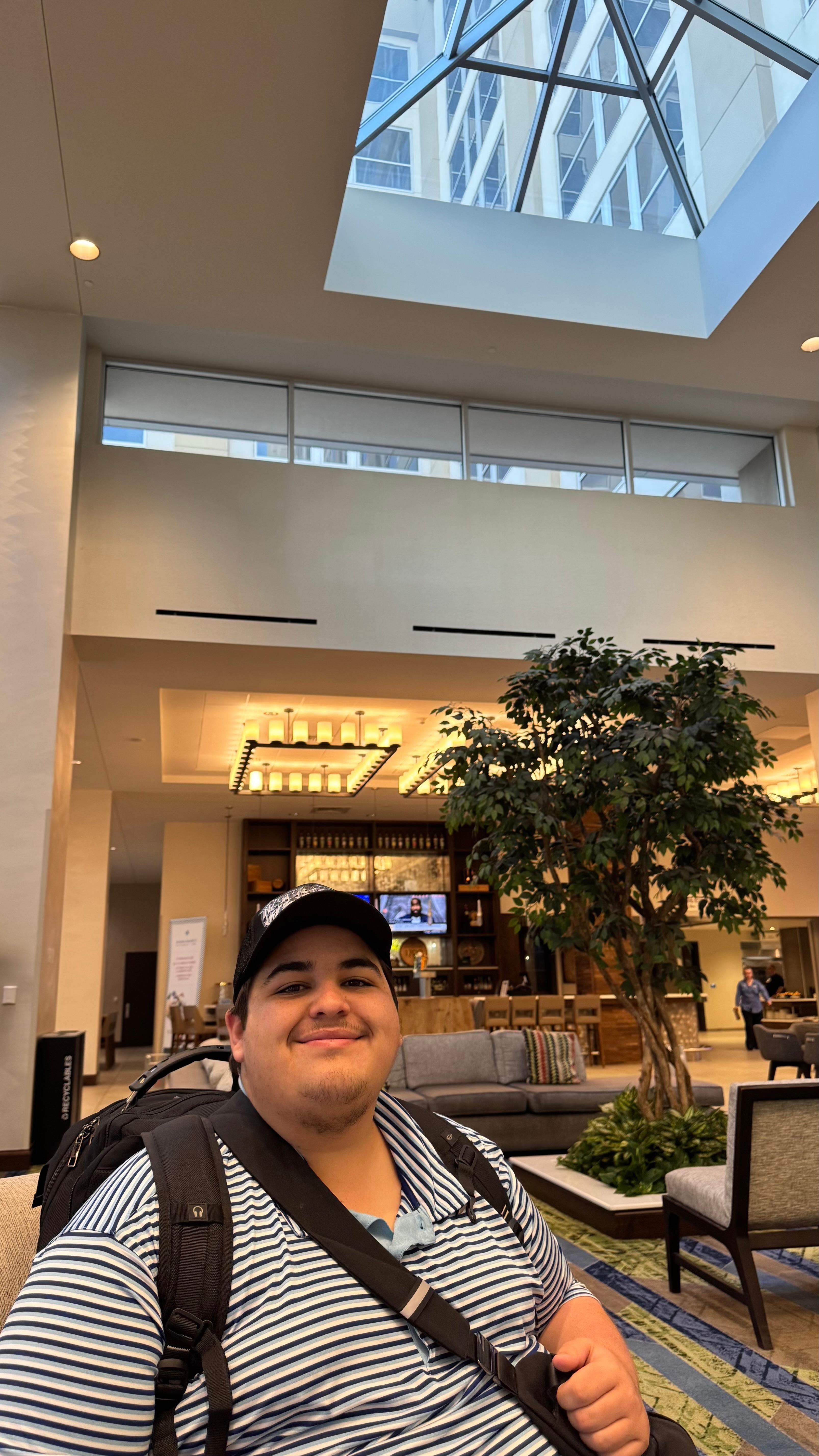 My high school, senior! Taken in the lobby of the hotel just before leaving to go visit some colleges!
