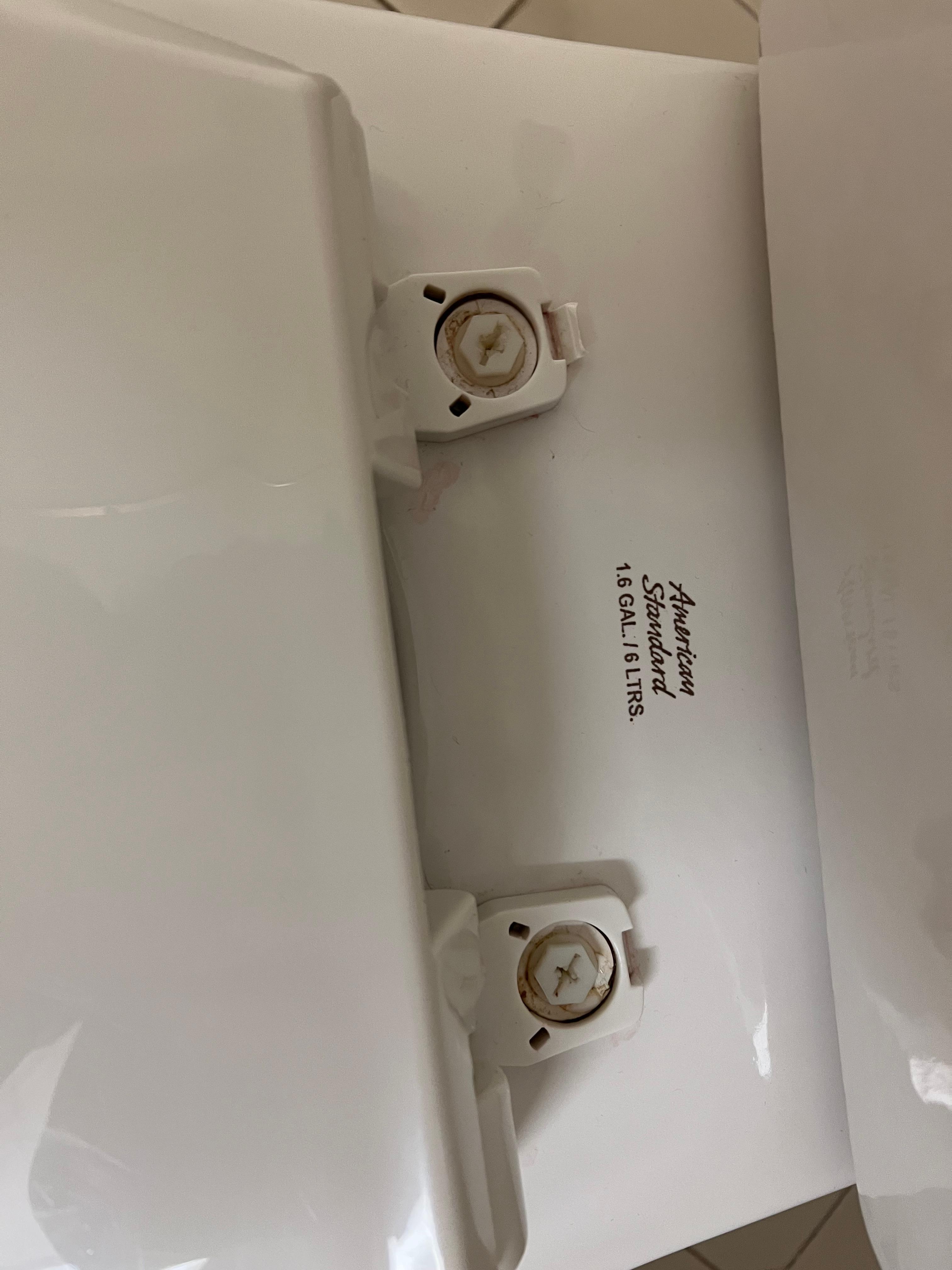 Covers missing on toilet lid
