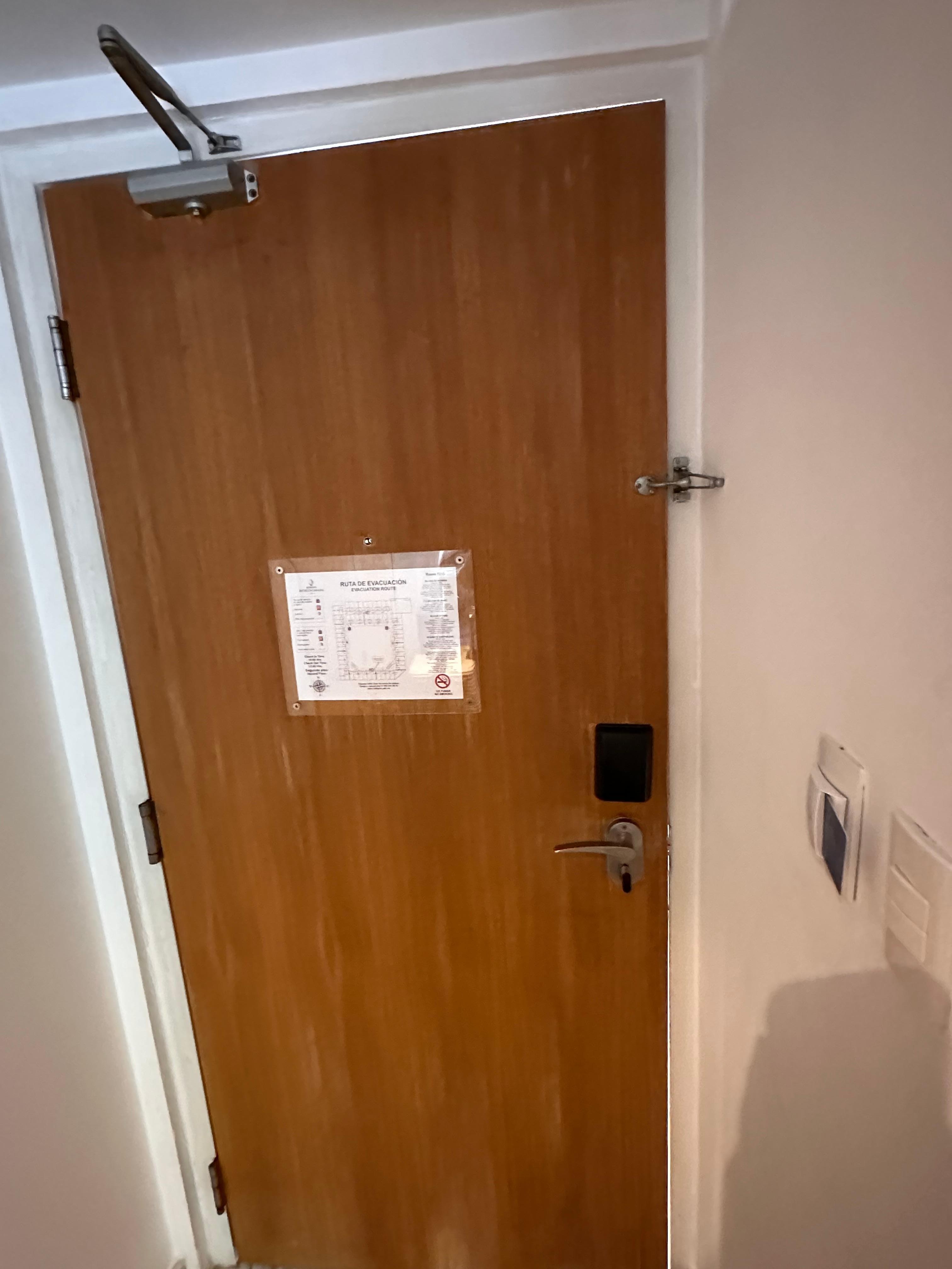 Misaligned entry door.