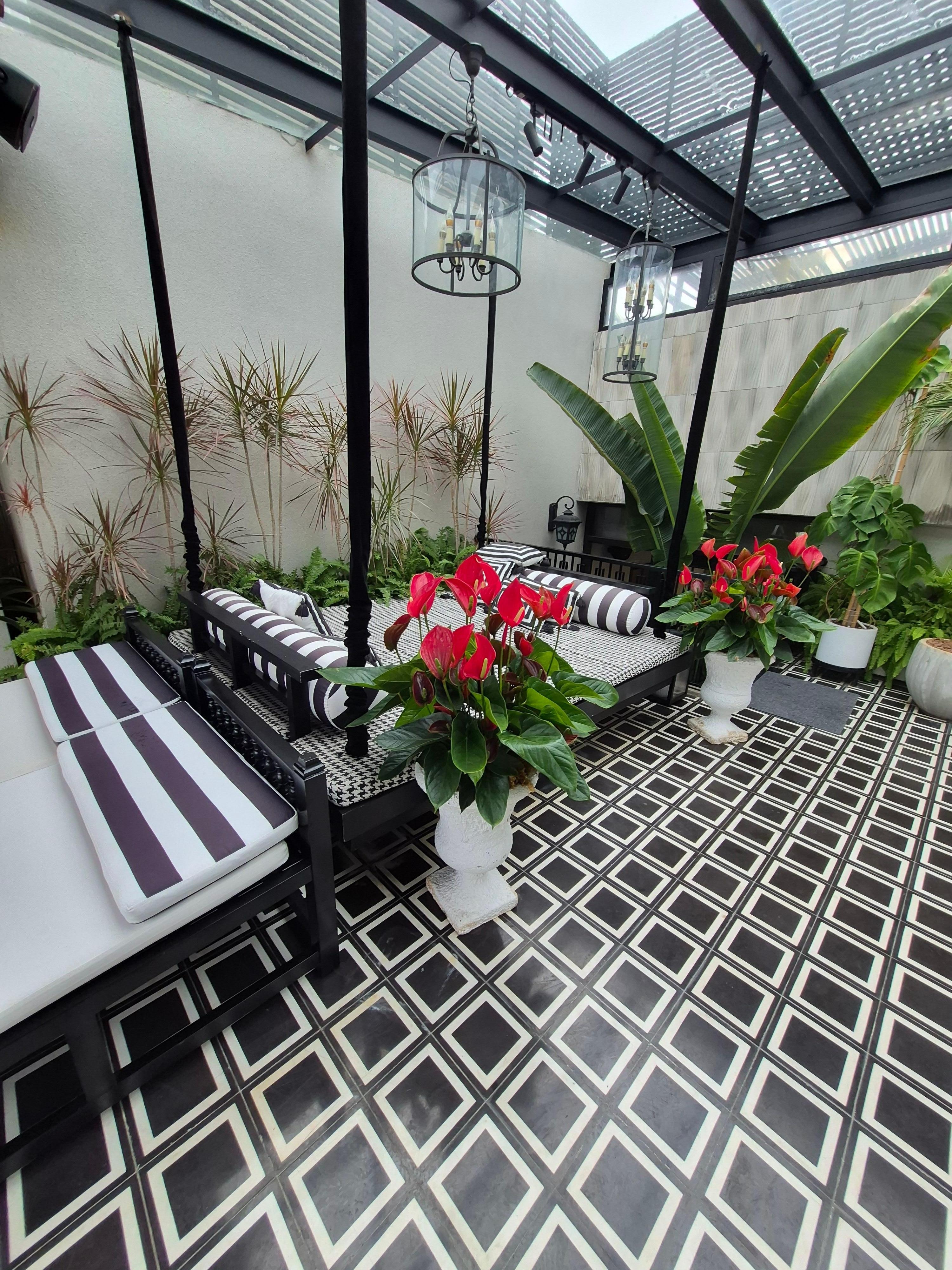 Day beds by the pool