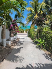 Beautiful short walk across the street to the beach.