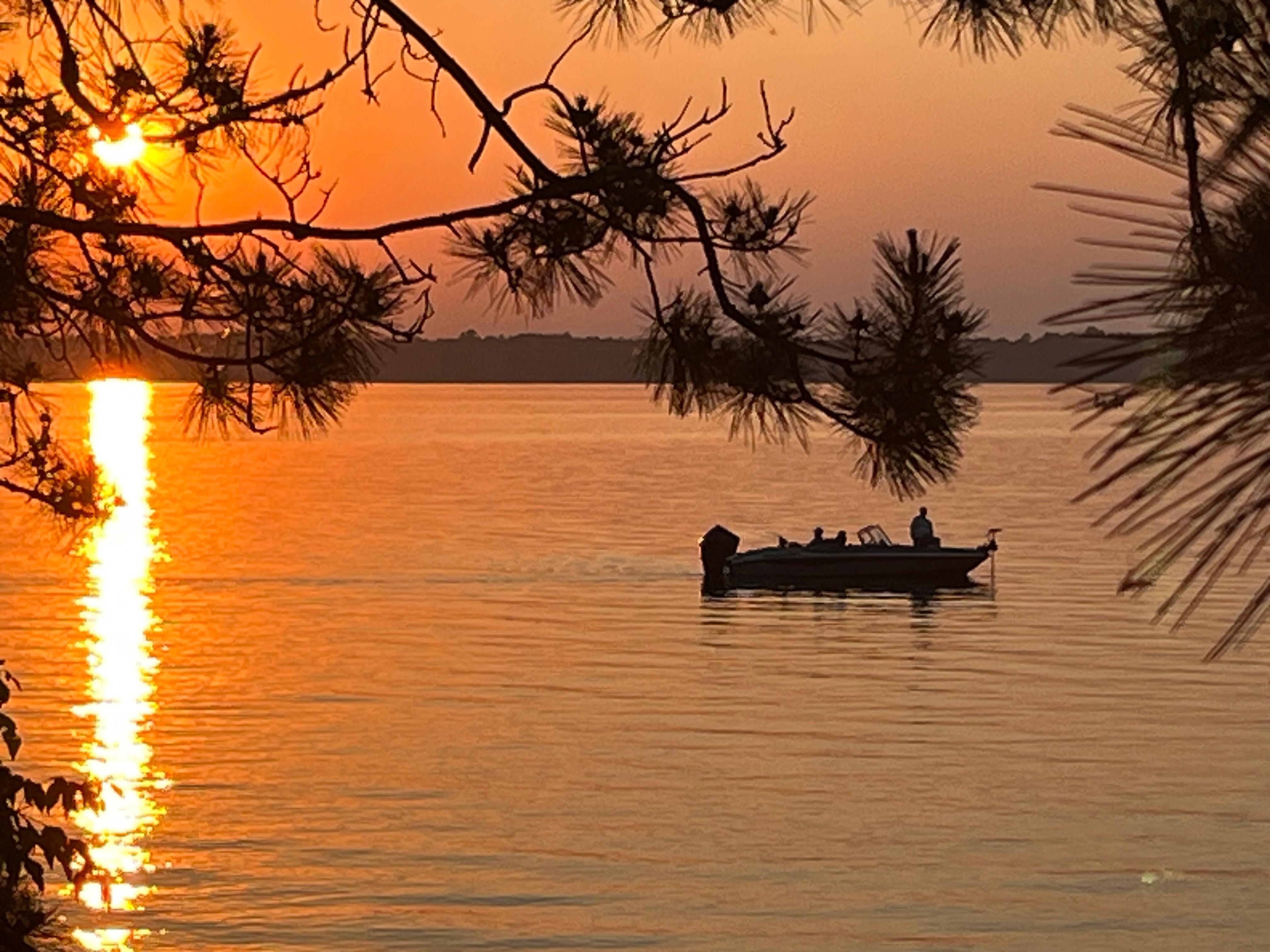 Shot from the stairs of our boat trolling crank baits just before dusk