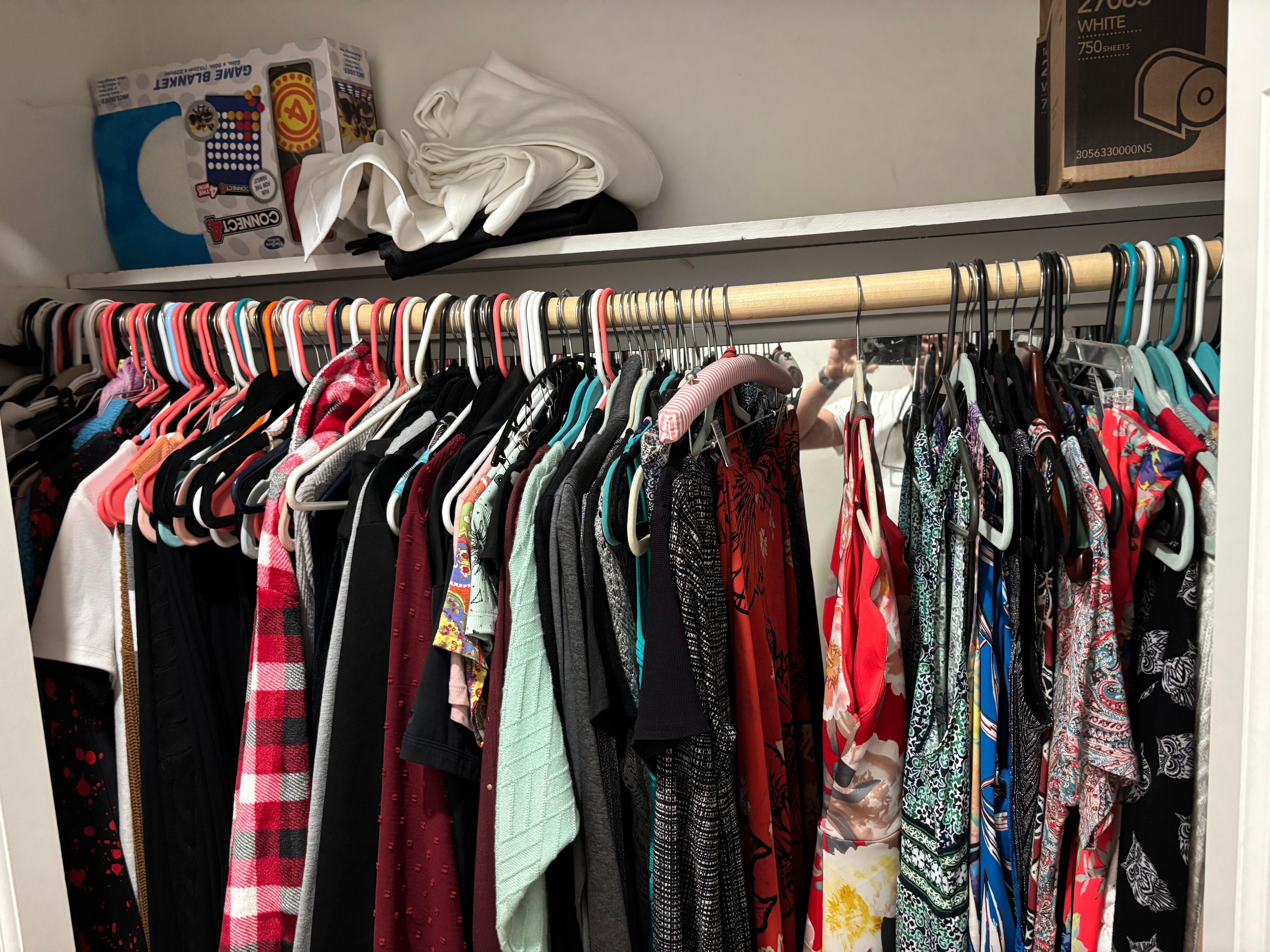 Occupants items in closet