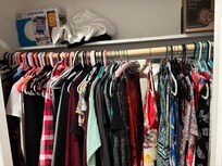 Occupants items in closet