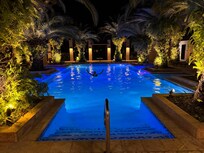 The pool by the unit at night