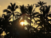 Sunrise from the corner at Waikiki beach.