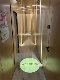 The hallways are fun with all the accent lighting.