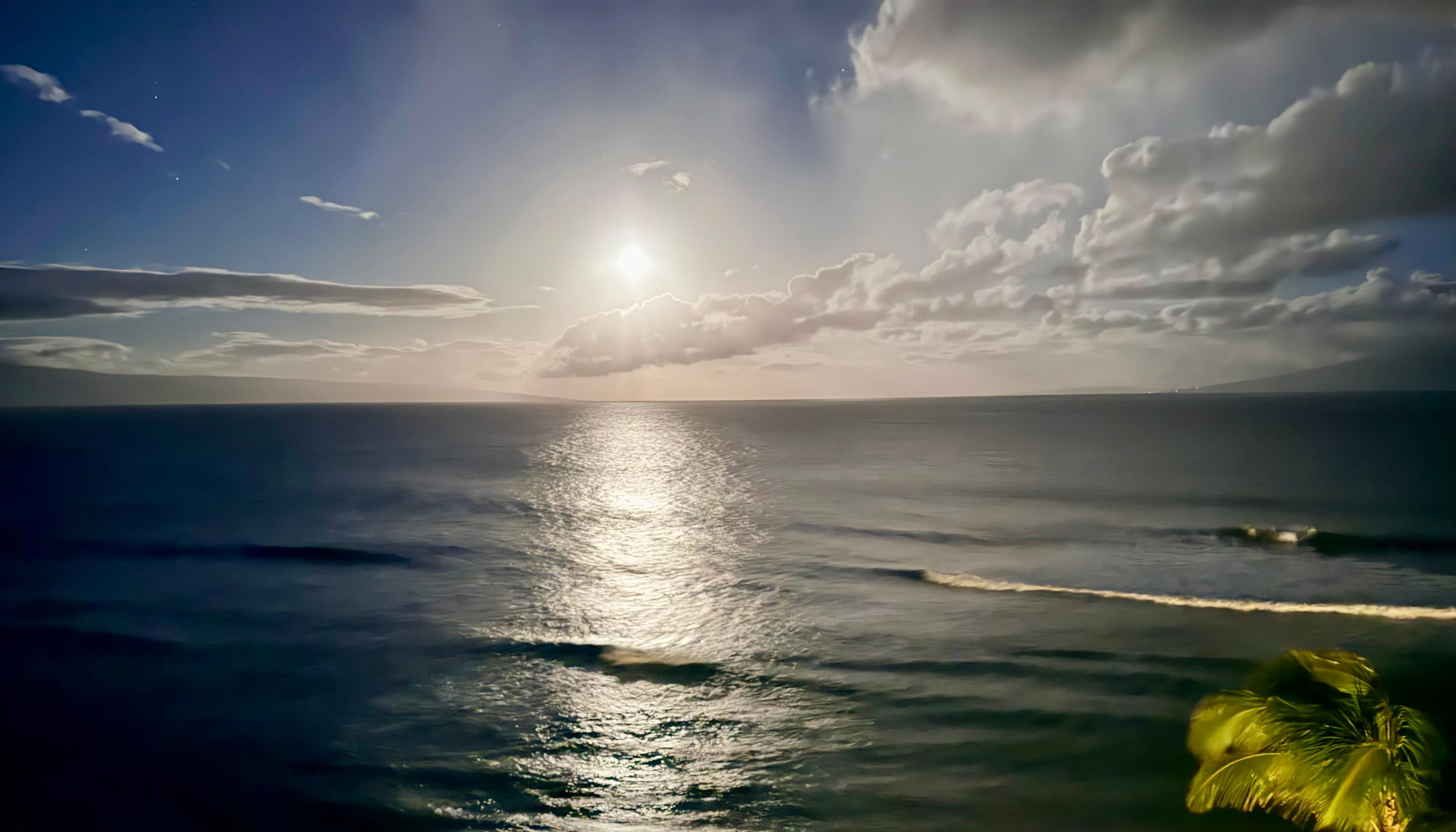 This was the moon setting around 4am. Shot from the lanai with my phone.