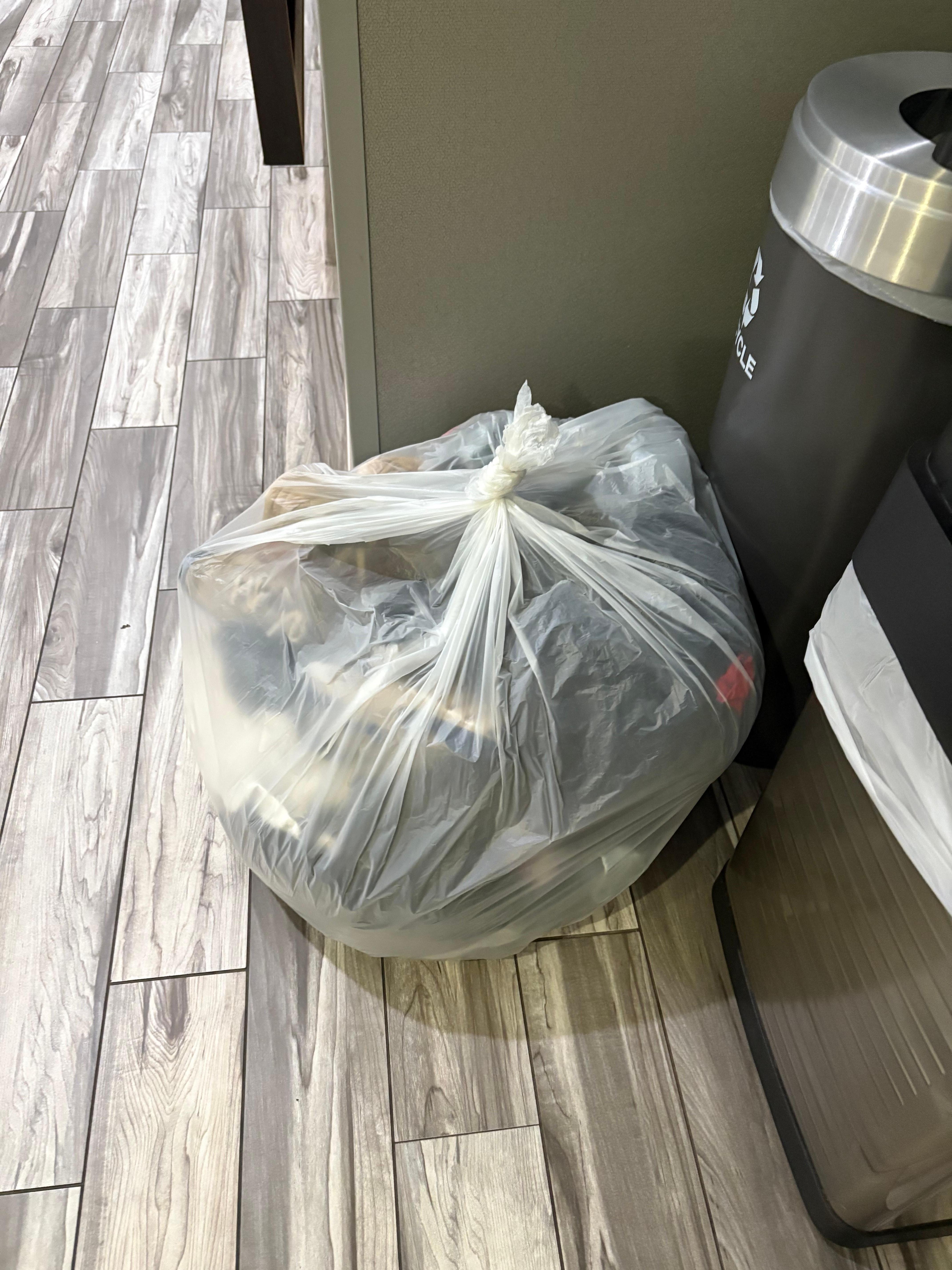 Clothes and shoes I had to throw away because I don’t want to transport anything to my home. 