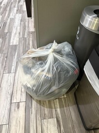 Clothes and shoes I had to throw away because I don’t want to transport anything to my home.