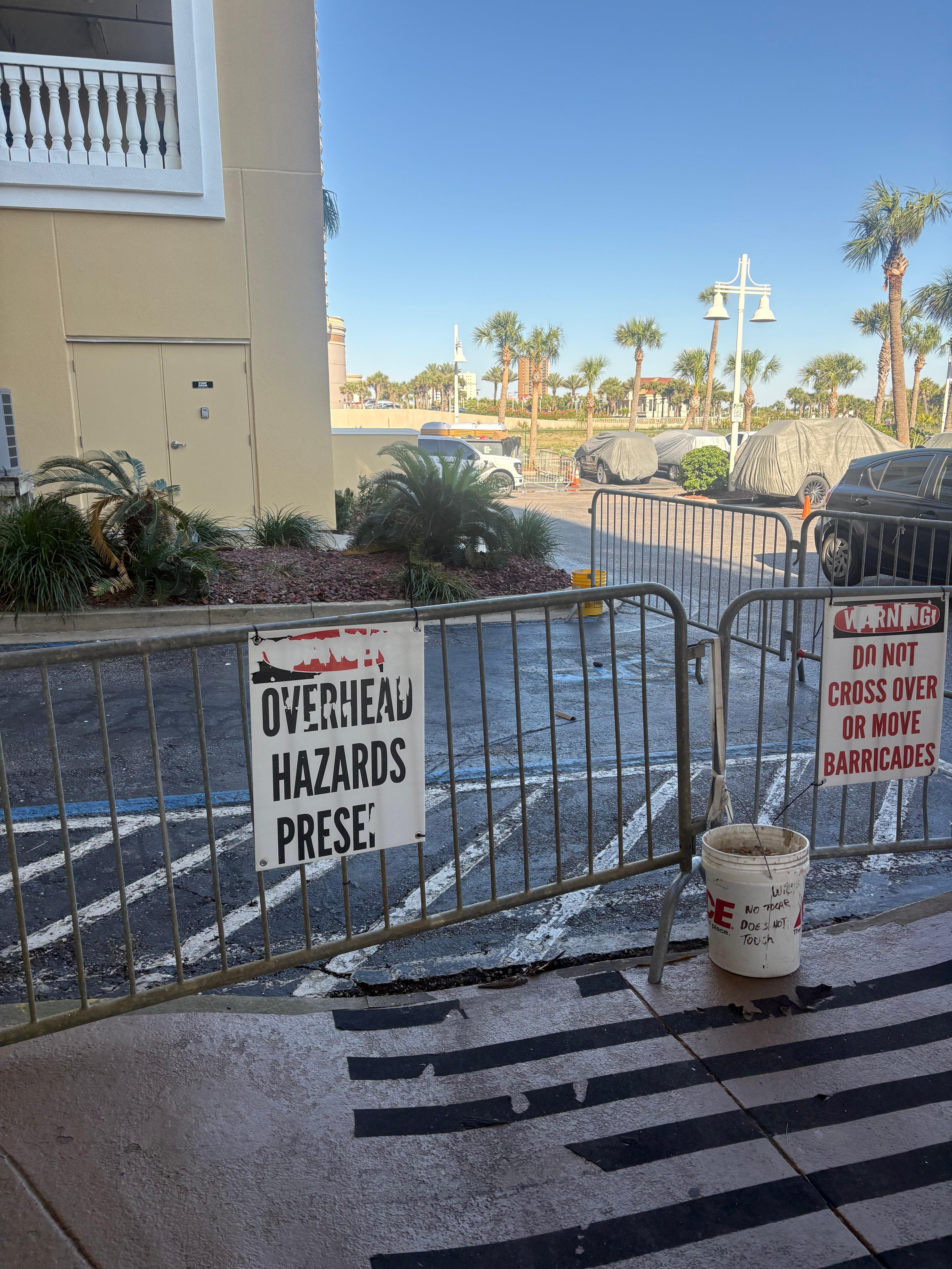 When we were leaving, they had the awning blocked off where we could pull our vehicle in and load it up very disappointed 