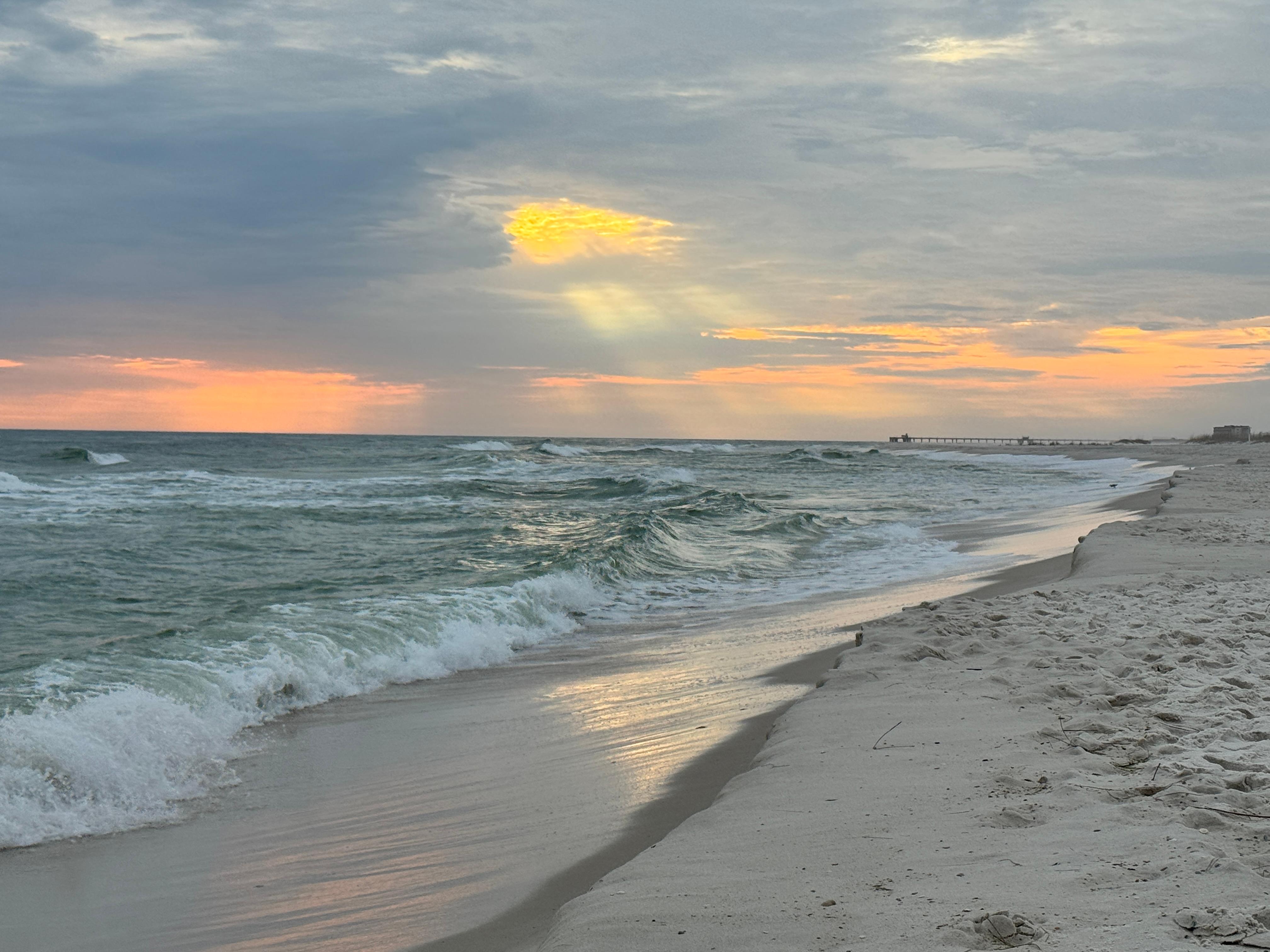It was on the beach with amazing sunsets