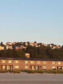 Back of motel faces the ocean