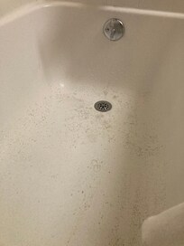 The tub had mildew and mold the tub faucet kept running as well as