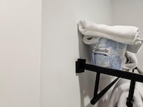 The shelf was coming away from the wall in the bathroom.