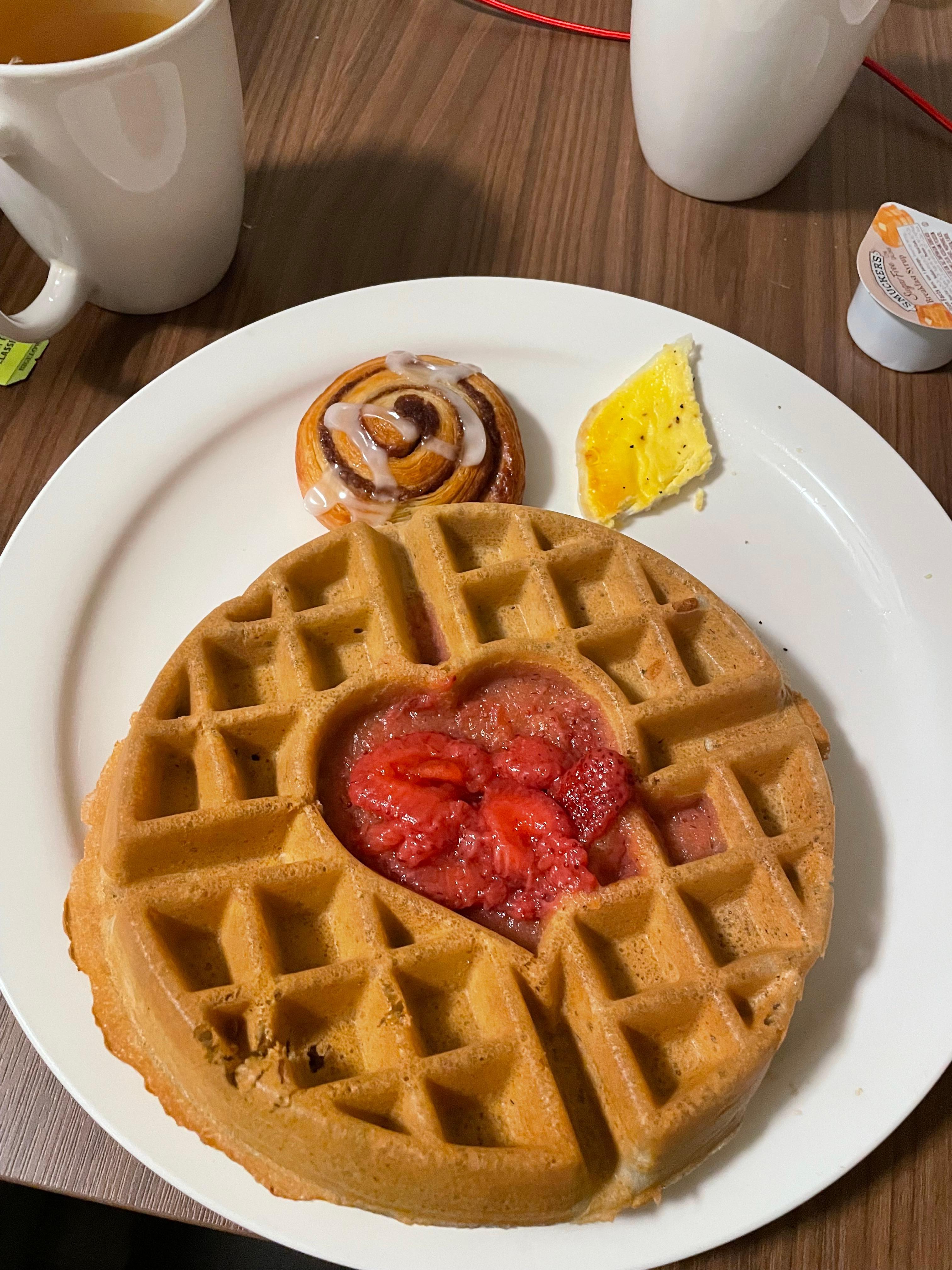 Waffle from the breakfast buffet 