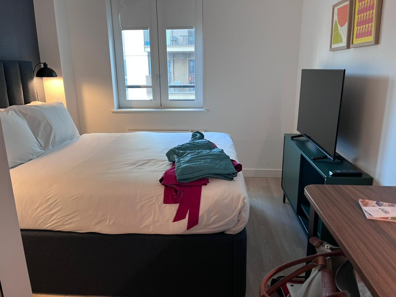 Comfy bed with blackout blinds