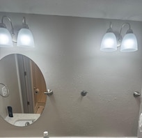 Master bathroom missing mirror