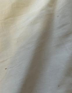 Dots of what appear to be blood on the sheets.