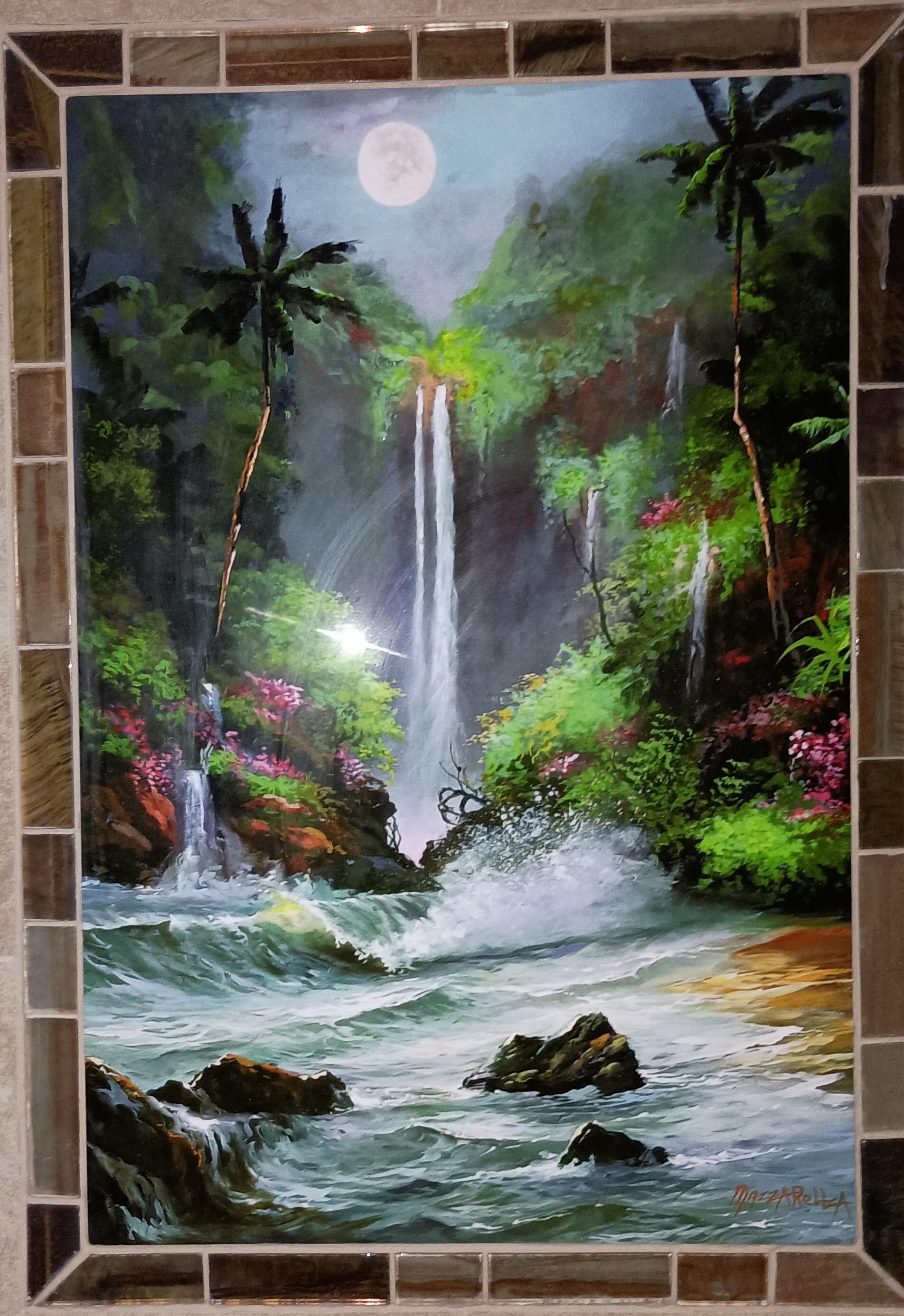 Beautiful mural in bathroom