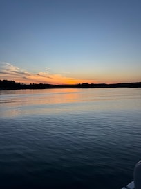 Sunset from an evening boat ride that was less visible but the sky colors were amazing