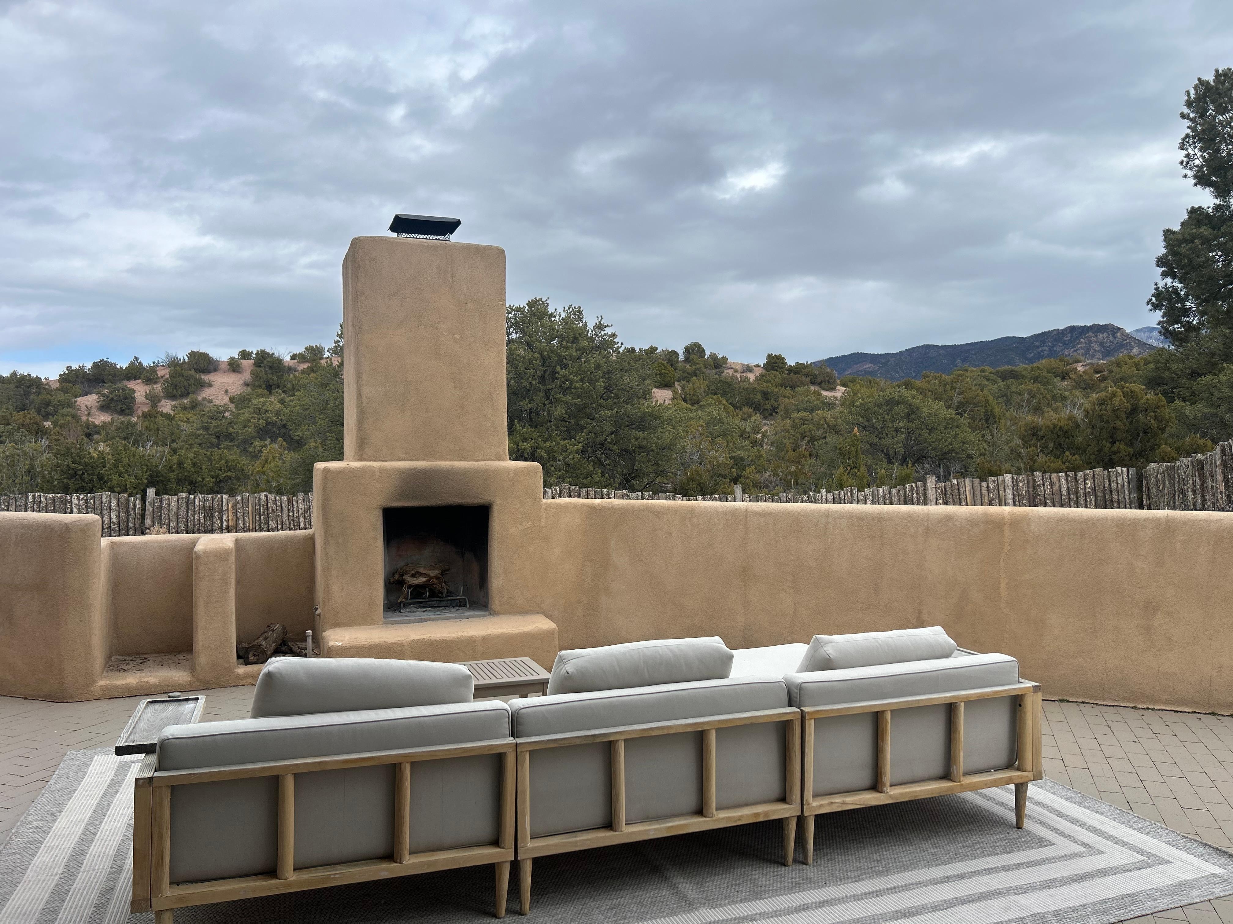 Beautiful outdoor fireplace