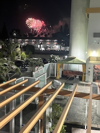Fireworks seen from our room.