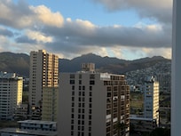 Looking to the right from lanai is Diamond Head.